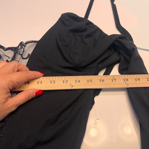 Nightcap Black Lace Insert Long Sleeve Wide Leg Jumpsuit Medium Romantic Goth - Picture 9 of 9